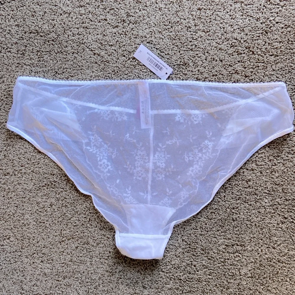 NWT New Adore Me white lace mesh bikini panties Sz XL - Picture 2 of 2